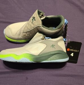 AND1 Grey and Green Slip-On Sneakers